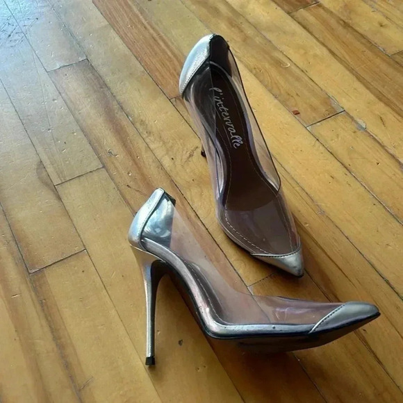 L’intervalle clear and silver heels cinderalla pumps - Picture 2 of 8